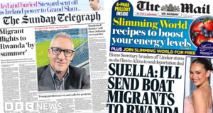 Newspaper headlines: ‘Migrants to Rwanda by summer’ and Lineker returns