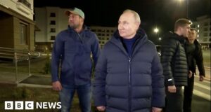 Ukraine war: Putin pays visit to occupied Mariupol, state media reports