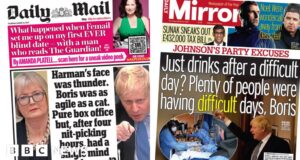 Newspaper headlines: ‘Johnson in peril’ as he ‘fights for his future’