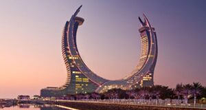 The hotel shaped like two gigantic swords