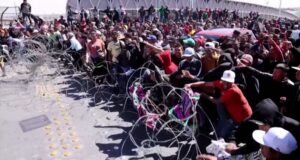 Large group attempts mass entry into US at border crossing