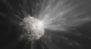 Asteroid forms a debris cloud after intentional hit from spacecraft