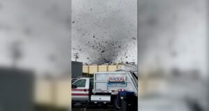 Watch: Rare tornado tosses debris near Los Angeles