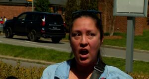 Angry shooting survivor who is visiting Nashville jumps in at news conference