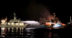 Deadly fire engulfs Philippine ferry as dozens of passengers jump into sea to escape
