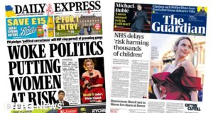 Newspaper headlines: Sunak on ‘woke politics’ and a big win for Comer