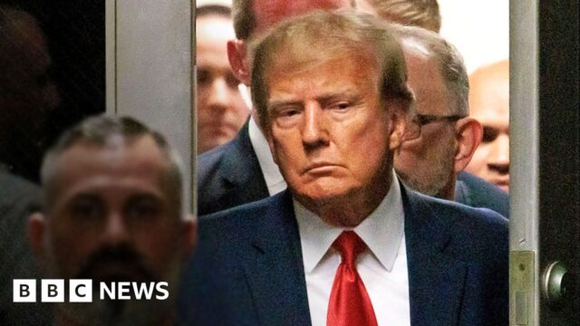 Trump’s historic court appearance in 77 seconds