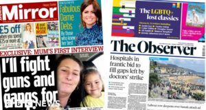 Newspaper headlines: Doctor strike ‘desperate measures’ and ‘Olivia mum speaks’