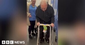 Man, 100, learns to walk to attend school assembly