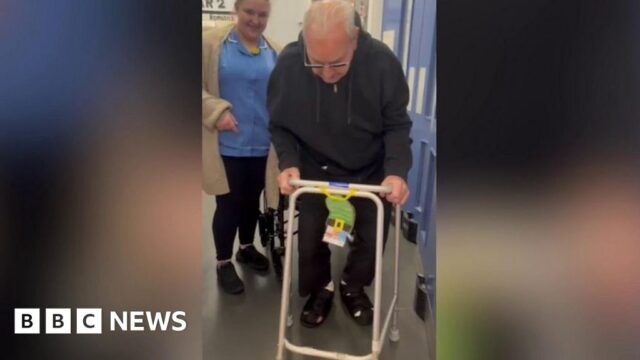 Man, 100, learns to walk to attend school assembly