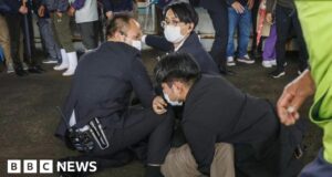 Japan PM Fumio Kishida evacuated after what appears to be smoke bomb thrown