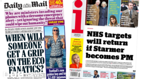 Newspaper headlines: Starmer’s NHS pledge and MPs’ anger over eco-protesters