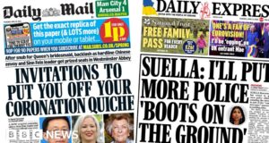 Newspaper headlines: ‘More police boots on ground’ and Coronation invite ‘backlash’