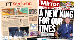 Newspaper headlines: BBC chair quits and ‘new King for our times’