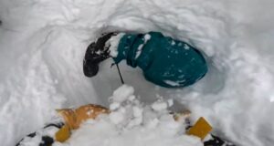 Video: Snowboarder buried upside down in snow gets rescued by skier on Mt. Baker in Washington
