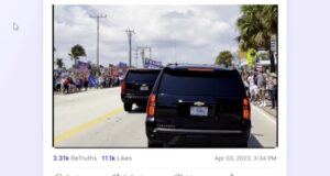 Watch: Trump posts video from his motorcade while en route to New York for his arraignment