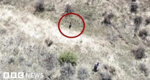 Drone captures moment lost child is found