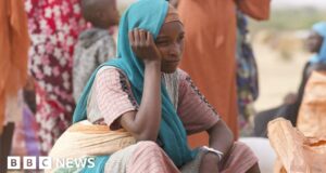 Terrified Sudanese on the run from Arab militias in Darfur