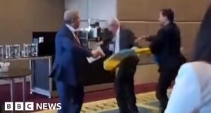 Fight after Russian snatches Ukrainian MP’s flag