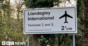 Powys: Spoof £25,000 airport sign makes a welcome return