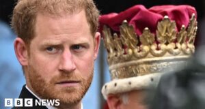 Prince Harry leaves alone after attending Coronation
