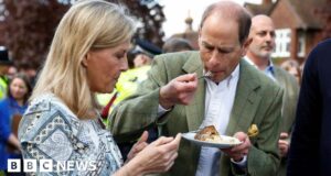 Prince Edward and his wife Sophie visit Surrey street party