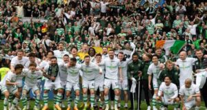 Celtic seal title with victory at 10-man Hearts
