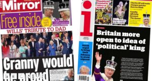 Newspaper headlines: William’s pride in ‘Pa’ and UK open to ‘political’ King