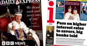 Newspaper headlines: Royal Coronation thanks and King’s official portrait